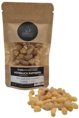 Sonnlicht Weihrauch Papyrifera 20g – Olibanum-Harz aus dem Sudan (Boswellia papyrifera) naturreiner Premium-Weihrauch zum Räuchern Entspannen & Meditieren – für Achtsamkeit, Entspannung & innere Ruhe
