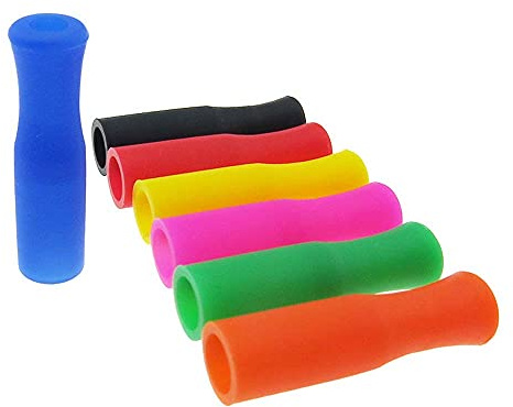 20Pcs Reusable Silicone Straw Tip Cover, Anti Burn Teeth Protector Straws Covers Party Accessories(Random Color)