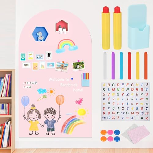 Magnettafel Bogen 60x120cm Magnetwand, Selbstklebende Magnetfolie Magnetisch Puzzle Wandtafel,Beschreibbar Abwischbar Zeichentafel Magnetpinnwand Memoboard, Inkl 18 Stück Zubehör