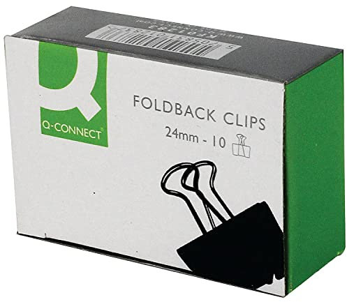 Q-Connect Foldback Clip 24mm Black (10 Pack) KF01283