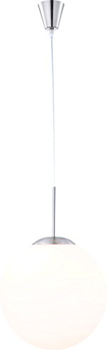 Globo Pendelleuchte Kugel nickel-matt Glas exklusiv 1 x 60 W, E27, 230 V, H: 180 cm ø 30 cm 1582