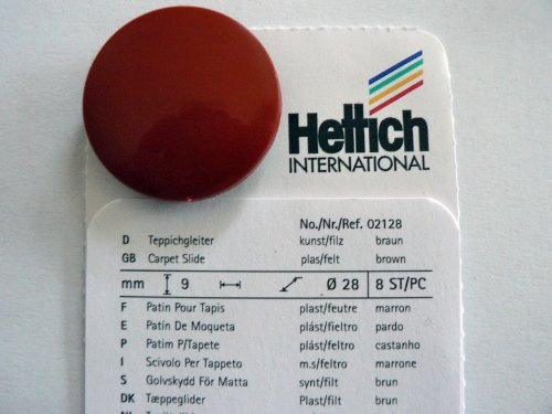 Hettich Teppichgleiter braun, Ø 28 mm, H: 9 mm, 8 Stück, Artikelnr. 2128