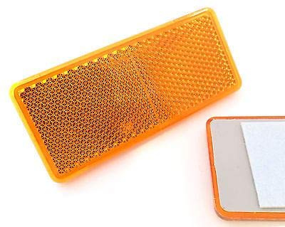 227s Self-Adhesive Reflectors -Stick-On Oblong Rectangular Trailer Caravan Reflectors - Suitable for Vehicles, Cycle Carriers, Gateposts - E-Approved - Amber/Orange - 90mm x 40mm - Depth 6 mm - 2 Pack