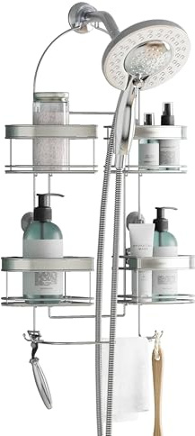 Zenna Home, Stainless Steel Rust-Resistant Expandable Hanging Shower Caddy