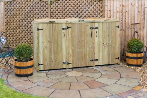 Garden Village Triple Wheelie Bin Store