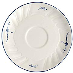 Villeroy & Boch Vieux Luxembourg Plato para taza de moca/expreso, 12 cm, Porcelana Premium, Blanco/Azul