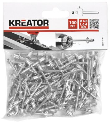 KREATOR KRT618104 - Remaches 4,8x6,4mm 100 piezas