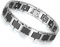 Flongo Paar Armband Magnetarmband 12mm Kohlenstoff-Faser Energie magnetischen Stein Edelstahl Armbänder für Paar Wolframcarbid Wolfram Armband Magnet Geschenk für Herren Damen schwarz silber