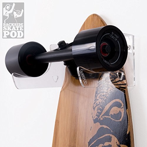 WANDKINGS Skateboard Wandhalterung - Backside Variante - Wähle eine Farbe - Transparent