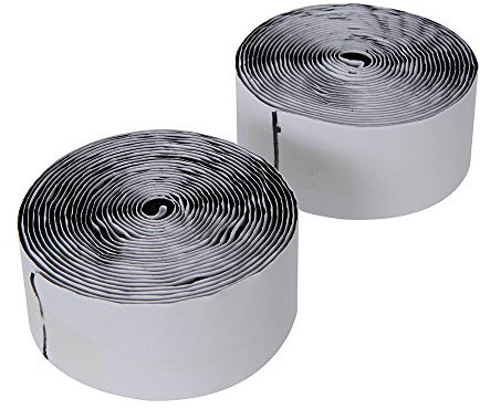 FIXMAN 534608 Klettbandrollen, schwarz, selbstklebend, 2-tlg. 50 mm x 5 m