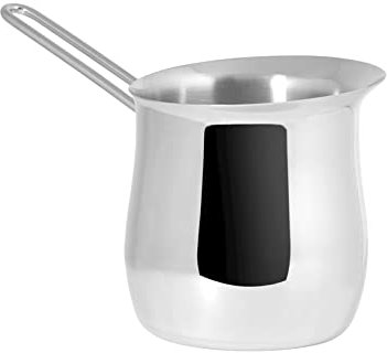 HOME Turca Caffettiera Tazze 8 con Manico, Acciaio Inossidabile, Grigio