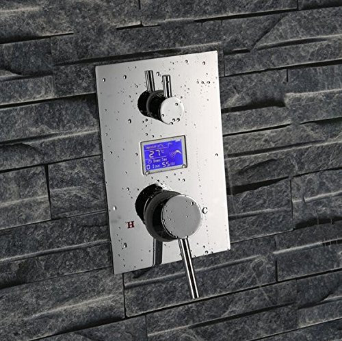 GOWE Digital Thermostat Shower Controller Touch Bath Panel Shower Controller Intelligent Shower Mixer Shower Faucet Color:Clear