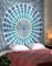 Wandbehang Mandala Psychedelic Pfau Wandteppiche Blau Turquoise - 228x213 cm - Dekorativer Großes Mandala Indisches Wandtuch Böhmischer Boho Goa Tapestry für Zimmer, Schlafzimmer Wandteppiche