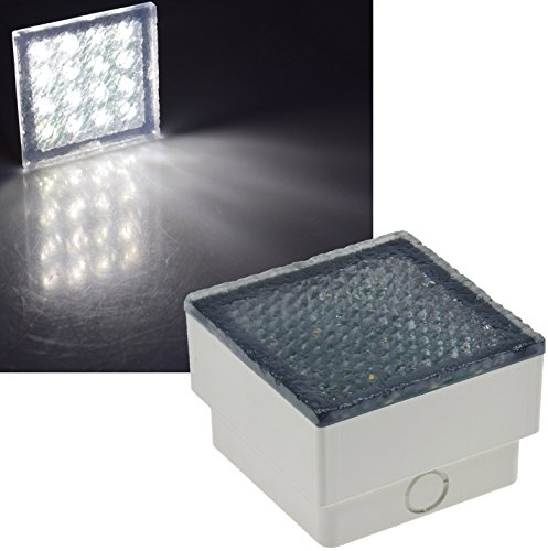 ChiliTec LED Pflasterstein Bodeneinbauleuchte Aussen 10x10x7cm 230V IP67 Befahrbar Wasserdicht Aussenbeleuchtung für Garten Einfahrt Terrasse Licht Weiß