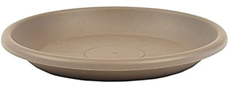 greemotion Blumentopfuntersetzer Taupe - Untersetzer Blumen mit 17 cm Durchmesser Höhe 2,2 cm - Pflanzkübel Untersetzer aus Kunststoff - Pflanzenuntersetzer rund - Pflanzen-Untertopf