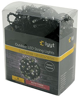 lyyt 120LED Battery String Light WW, Plastic, Cool White