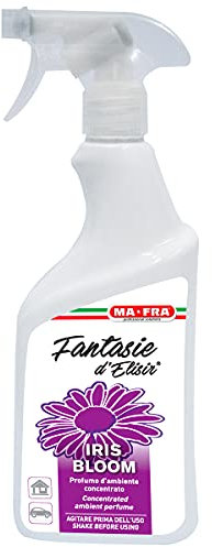MAFRA, Fantasie D'elisir Iris Bloom, Profumatore Concentrato per Auto e Ambienti, Neutralizza Odori, Privo di Alcool, Durata 3 Giorni, Base Olio Essenziale, Fragranza Floreale, Formato 500ml