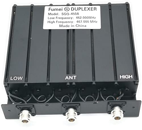 Fumei UHF 400 – 470 MHz 50 W Duplexer para radio, repetidor con preseteado de baja frecuencia 462 MHz y alta frecuencia 467 MHz & N conectores hembra