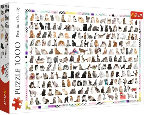 Trefl, Puzzle, 208 Katzen, 1000 Teile, Premium Quality, für Erwachsene und Kinder ab 12 Jahren