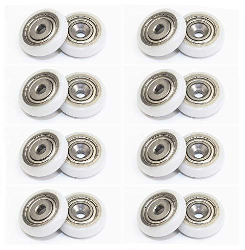 Stillshine 16 Stück Kugellager Rollen für Glastür Duschtüre Duschkabinen Rolle Rollenführung und Räder (6x28x6mm)