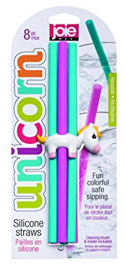 Joie Silicone Straws, Assorted, 6 Pc, Eco-Friendly, Reusable Drinking Accessories, Recyclable, Green, Multicolor, Sustainable, Ocean Safe, Biodegradable