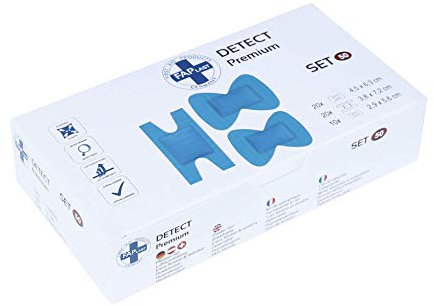 HierBeiDir Pflaster-Set Detect, extra flexibel & dehnbar, atmungsaktiv, hautfreundlich, hypoallergen, 50 Stück, für Fingergelenk & Fingerkuppe