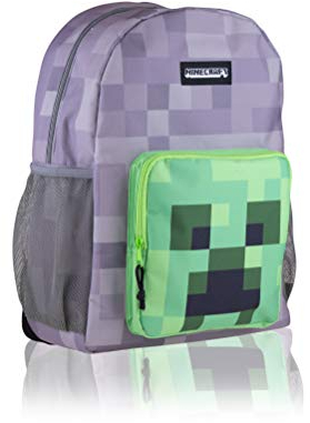 MINECRAFT Teen Backpack Creeper, 16LTR, Gray/Green