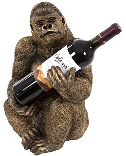 Animal Crackers Bronze effect Gorilla Wine Bottle Holder ornament decoration monkey lover gift
