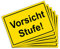 5 Stück vorsicht Stufe Aufkleber 15x10 cm Sticker Warnzeichen mit UV Schutz für Außen-und Innenbereich