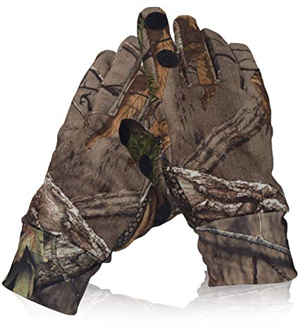 Favuit Camo Handschuhe, Tarnung Jagdhandschuhe Leichte Pro Anti-Rutsch Schießen Handschuhe Outdoor Jagd Camouflage Gear Bogenschießen Zubehör