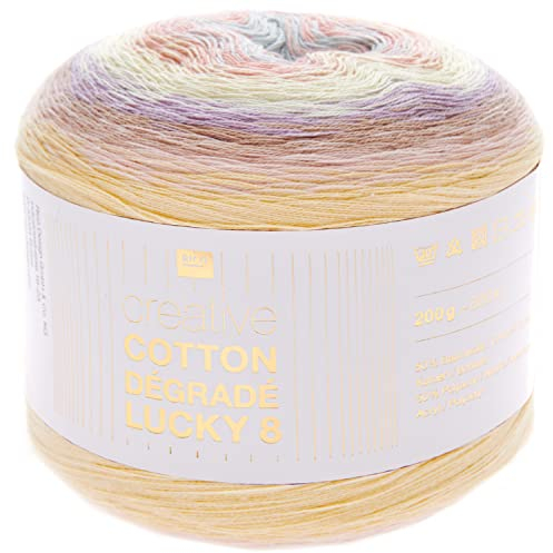 Rico Design Creative Cotton Dégradé Lucky 8, 200 g, 800 m Pastel