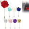 8 Stück Blumen Anstecknadel Boutonniere, Lady Men Künstliche Rose Corsage für Braut Bräutigam Groomsman Brautjungfer Hochzeit Prom Party, 4 x 8,5 cm