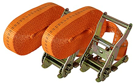 2X TRUTZHOLM Profi Ratschen Spanngurt Spanngurte Zurrgurt 1-TLG 6m 2t 2to 2000kg TÜV/GS ORANGE