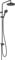 hansgrohe Vernis Blend - Colonna Doccia a Risparmio Idrico (Ecosmart) Senza Miscelatore, Sistema Doccia a Pioggia (⌀ 205 Mm), Doccetta (2 Getti), Tubo, Asta e Soffione Doccia Tondo, Nero Opaco