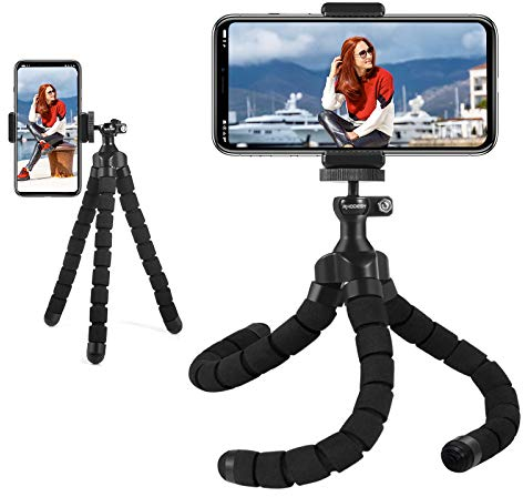 Oktopus Handy Stativ Tripod Dreibein Stativ Kamera-Stativ Ständer Halter für Kamera und jedes Smartphone inklusive Handyhalterung (Stativ)