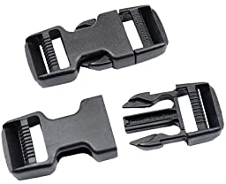 BAIWOAK Fibbie a sgancio rapido, larghezza 2,5 cm, confezione da 2 pezzi, di grado militare Duraflex Dual regolabile senza clip da cucito, resistente fibbia di ricambio per zaino, marsupio in nylon