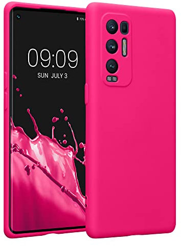 kwmobile Custodia Compatibile con Oppo Find X3 Neo Cover - Back Case per Smartphone in Silicone TPU - Protezione Gommata - rosa shocking