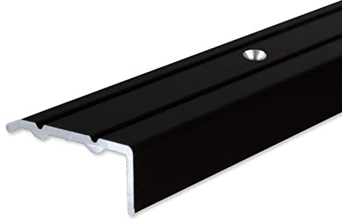 PROVISTON | Winkelprofil | Aluminium eloxiert | Bronze Dunkel | Breite 24.5 mm | Höhe 10 mm | Länge 1000 mm | Gebohrt | Treppenkantenprofil | Treppenwinkel | Treppenkante | Kombiwinkel | 1 Stück