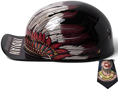 GAOZCTT Rétro Fashion Adultes Casque Jet Casque de Moto,Casquette de Baseball Confortable et Respirante Moto Casque Vintage Mobylette Bols Casque Biker Scooter Cyclomoteur ATV Casque ECE Homologué