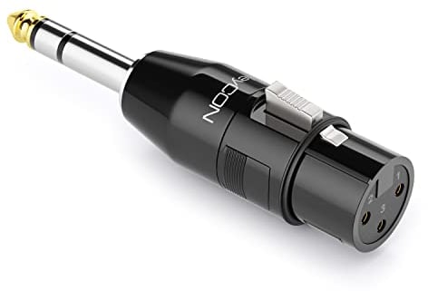 deleyCON Adaptador de Audio XLR a Toma Jack Estéreo de 6,3mm - Clavija XLR a Toma Jack TRS de 6,35mm para Cable XLR de 3 Pines Micrófono Altavoz Mezclador Instrumentos Musicales Estudio de Grabación