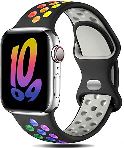 Gulemfy Correa Compatible con Apple Watch Correa - Band 42mm 44mm 45mm 46mm 49mm 38mm 40mm 41mm, Deportiva Correa Transpirable Silicona Pulsera para iWatch Series Ultra 10 9 8 7 6 5 4 3 2 1 SE