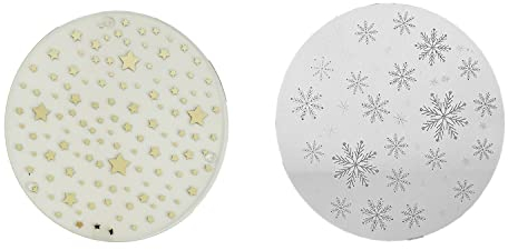 INDA-Exclusiv 2 Stück Glas Spiegel Untersetzer Unterlage Glasuntersetzer Glitzer Sterne rund Ø20cm