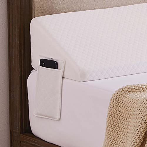 Homemate King Size(76x10x6) Bed Wedge Pillow for Headboard - Bed Gap Filler(0-8) - Triangle Bloster Pillow Wedge - White
