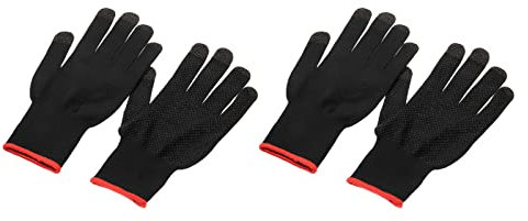 sourcing map Game Gloves Finger Gaming Glove Breathable Anti Sweat Touch Mobile Game Controller Glove Black/Red for Mobile Gaming, 2 Set