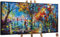 YS-Art Abstrakt Stil Acryl Gemälde auf Leinwand Herbstliche Allee handgemalt Wandbilder Wohnzimmer modern Wohndekor Bilder echte warme Kunstwerke gerahmt mit Rahmen 120x60 cm