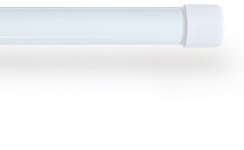 HOMEYA - Barra Cortina Extensible - Barra Metal para Cortina Fina para Salon Dormitorio - Palos Delgado 19mm con Terminales de plasticos - Blanco, 70-120CM