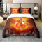 100 % Baumwolle Gitarre Tröster Bezug Queen Size Rock Music Bettbezug E-Gitarre Bettwäsche Set Flammenmuster Bettbezug für Kinder Jungen Mädchen Teenager junger Mann, Braun Schlafzimmer Wohnzimmer