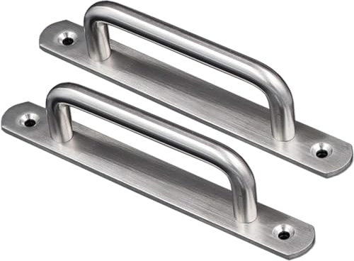 Ceramic Door Knobs, Door Handles Hardware 2 Pieces Stainless Steel Sliding Door Handles,Pull Push Door Handles with Back Plate Barn Door Handle Cabinet Drawer U-Shaped Handle Heavy Duty Pull ( Size :