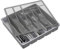 Lifewit Organizador cubiertos para cajon con tapa, Caja de cubiertos para cajón de cocina, Organizador de cajón de plástico para cuchillos, tenedores, cucharas, Bandeja con 6 compartimentos, Gris