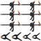 Einhandzwingen, 6 Stück 10,16cm Schraubzwingen Set mit 4 Stk Federzwinge Set(5cm & 7,6cm), Schnellspannzwinge Set mit Federklemmen, Klemmzwinge für Holzbearbeitung